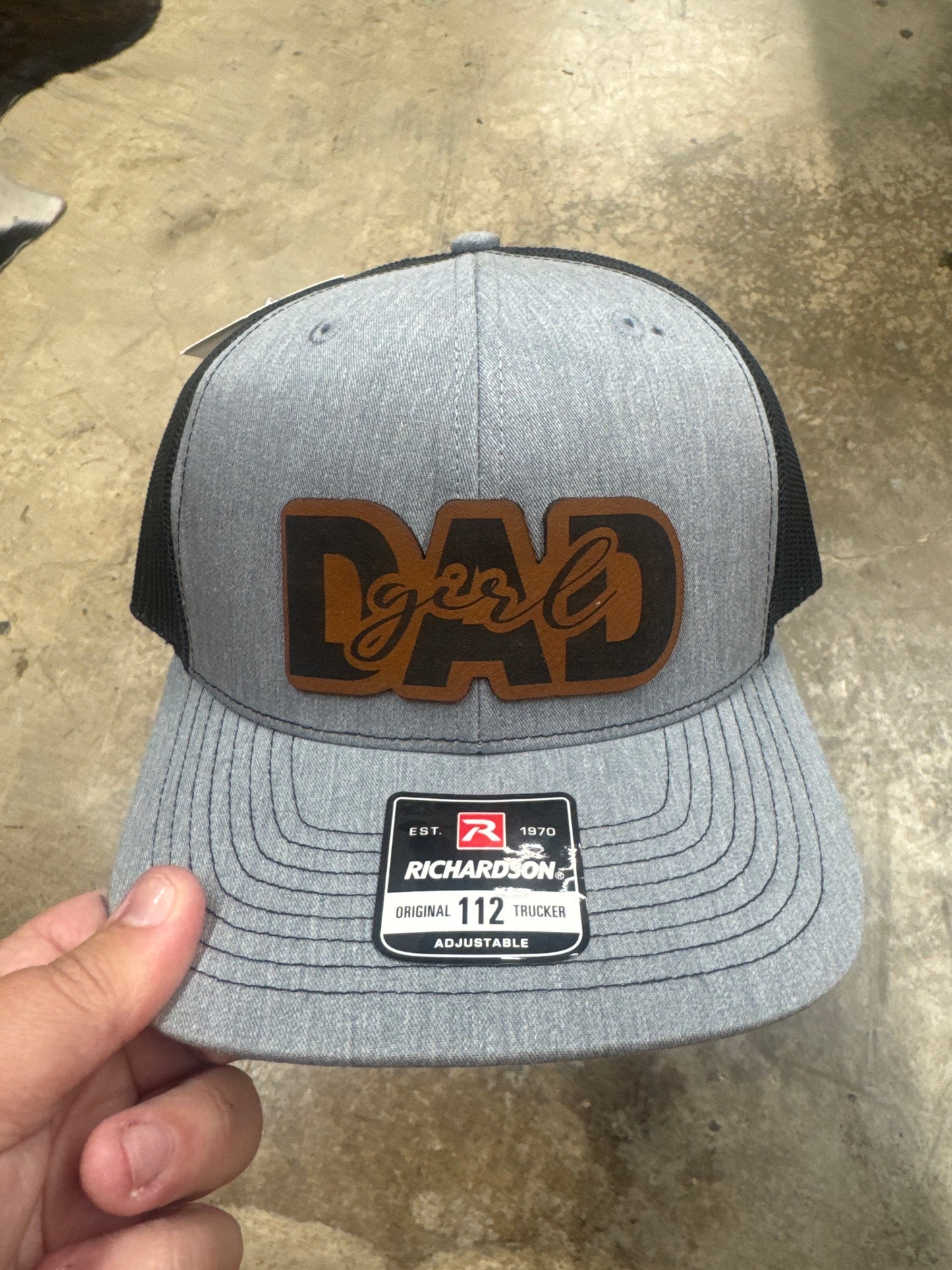 Girl Dad Cut Out Leather Patch Hat