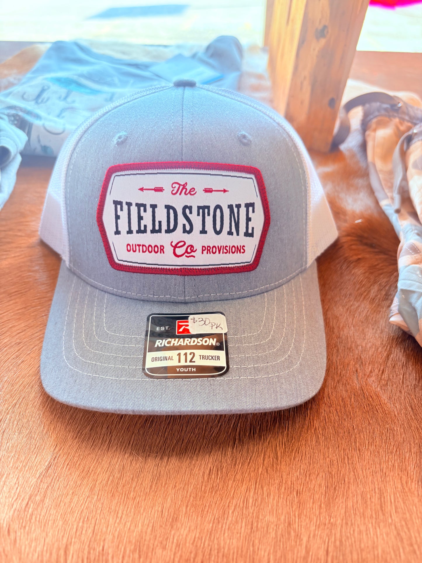 Youth Fieldstone Grey/White Patch Hat