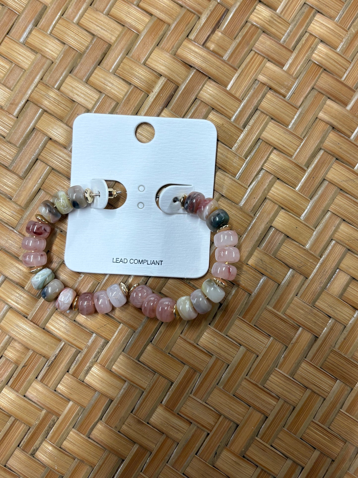 Marbled Multi Colored Beaded Earrings