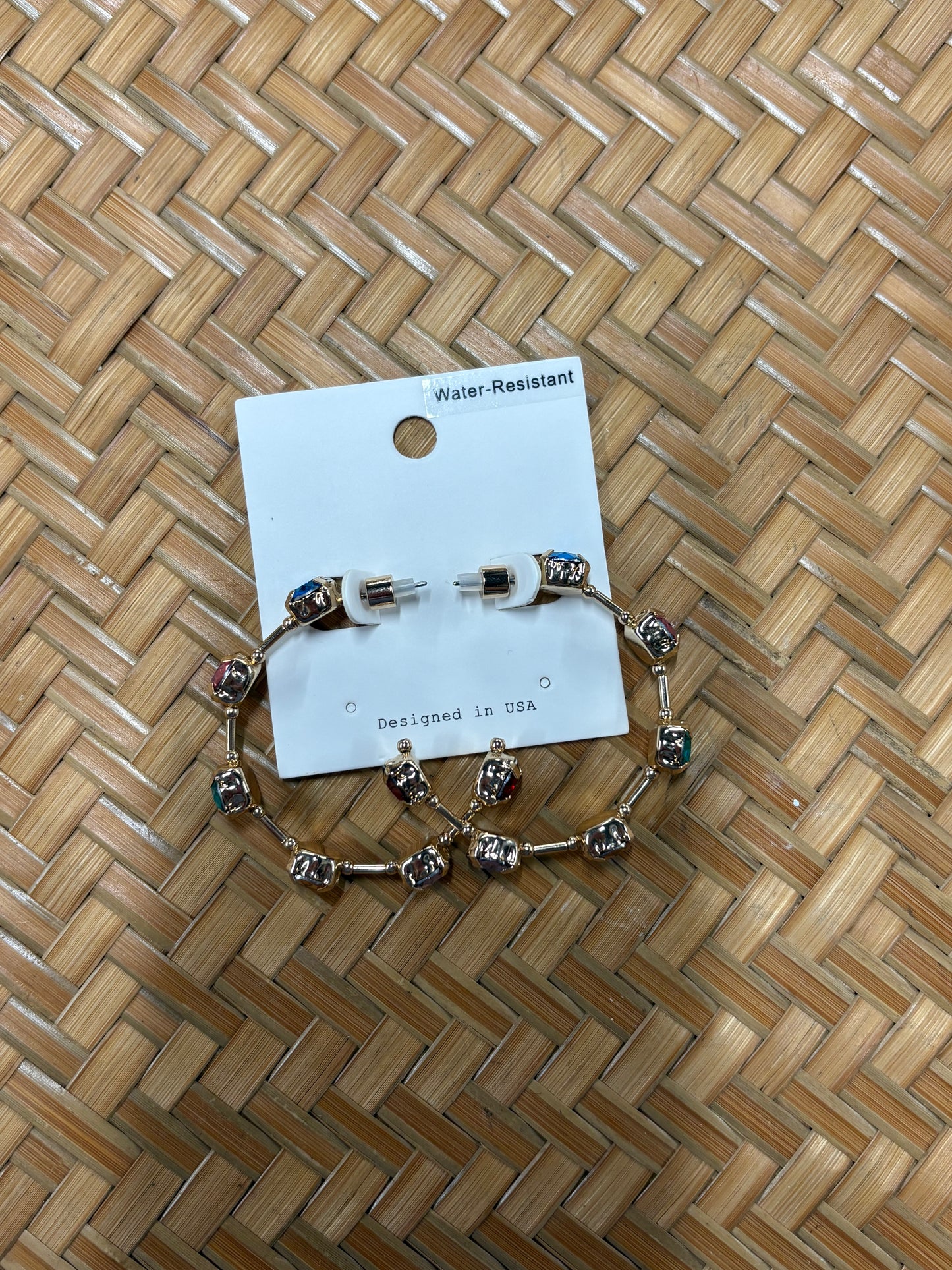 Multi Colored Rhinestone Earrings