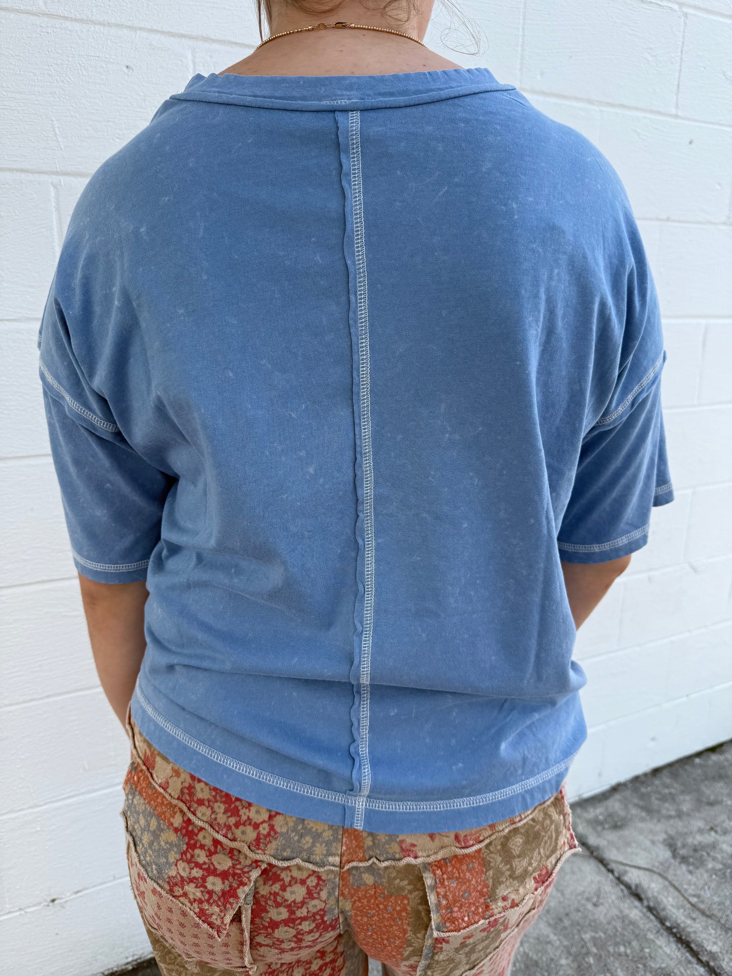 Acid Wash Button Down T-Shirt