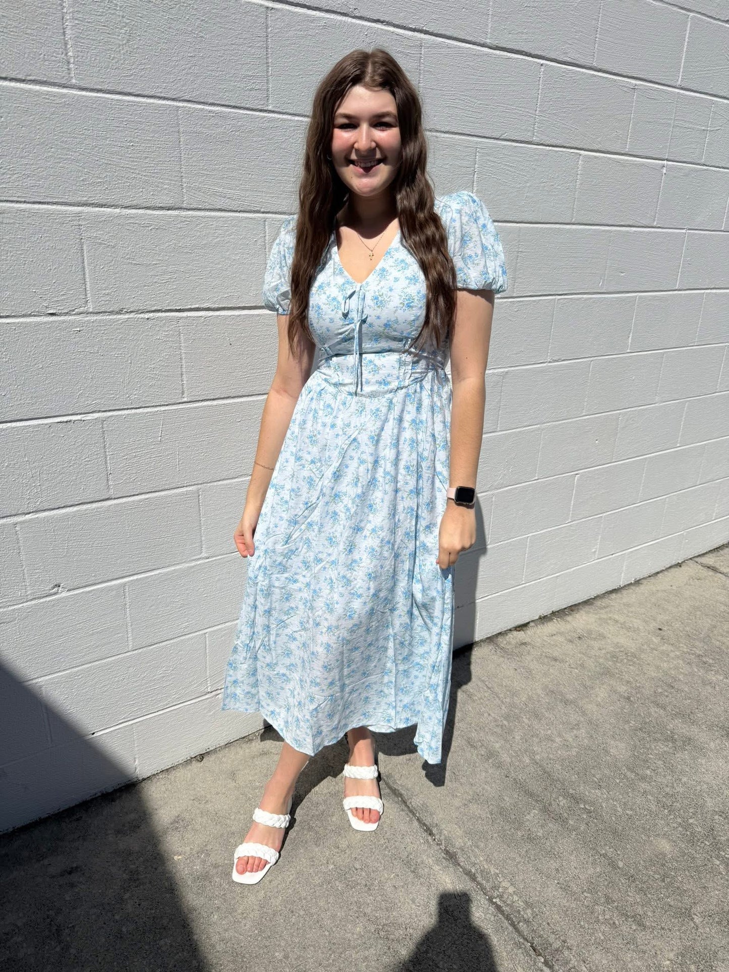 Blu Pepper- Corset Floral Dress