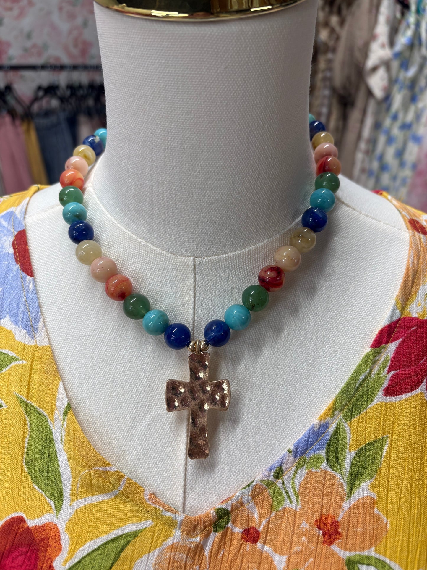 Beaded Cross Necklace
