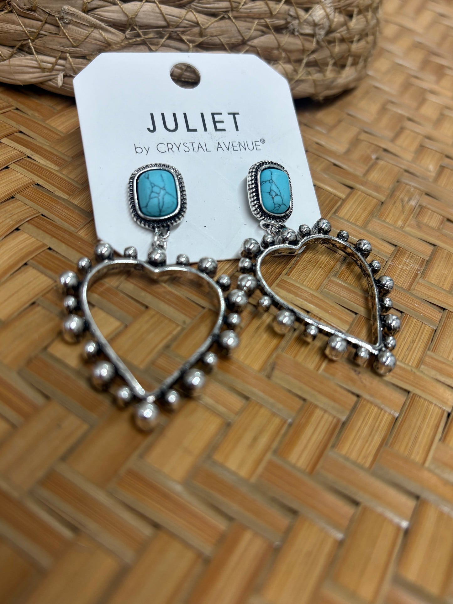 Heart Dangle Earring with Turquoise