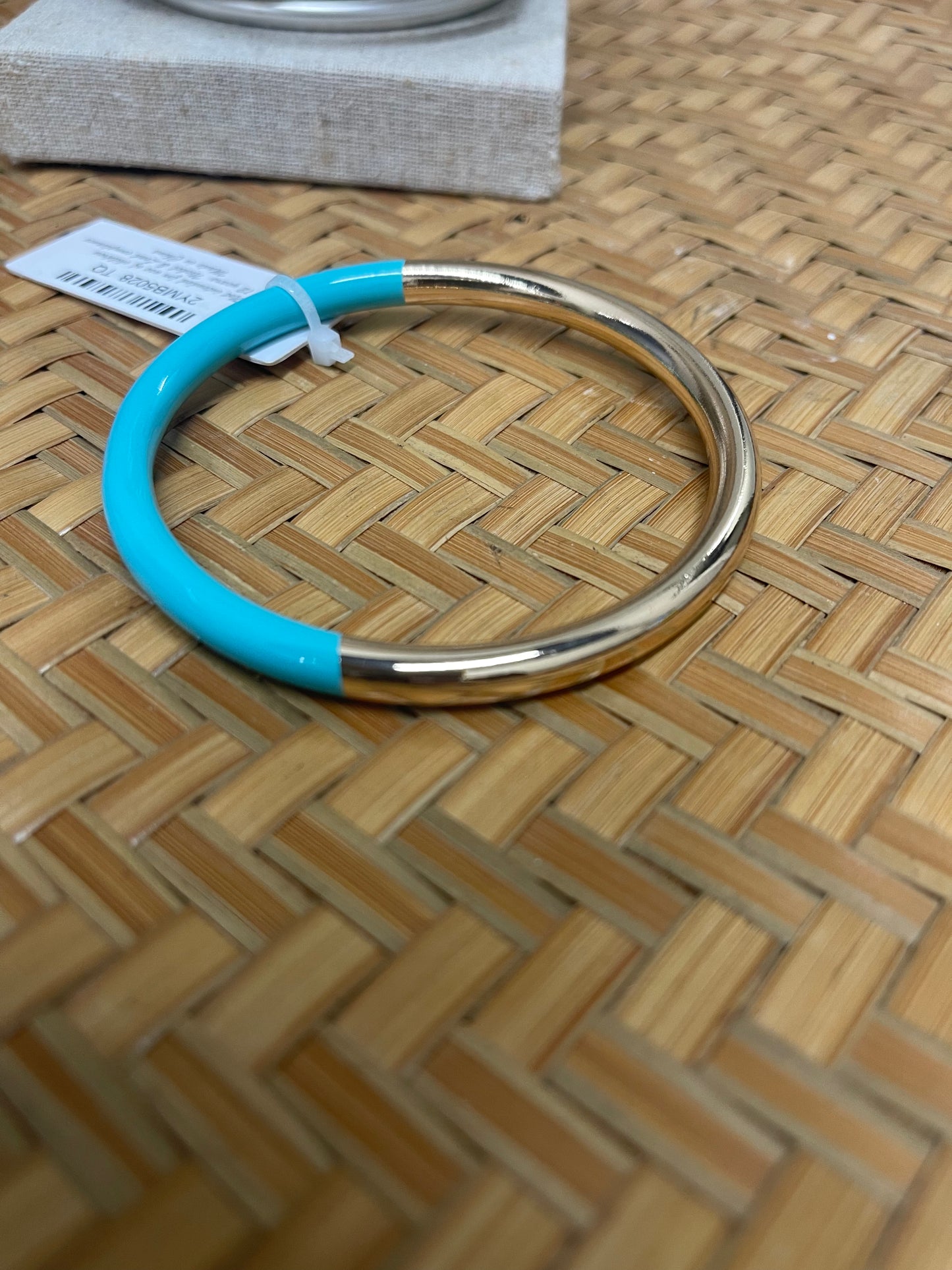 turquoise and gold bangle
