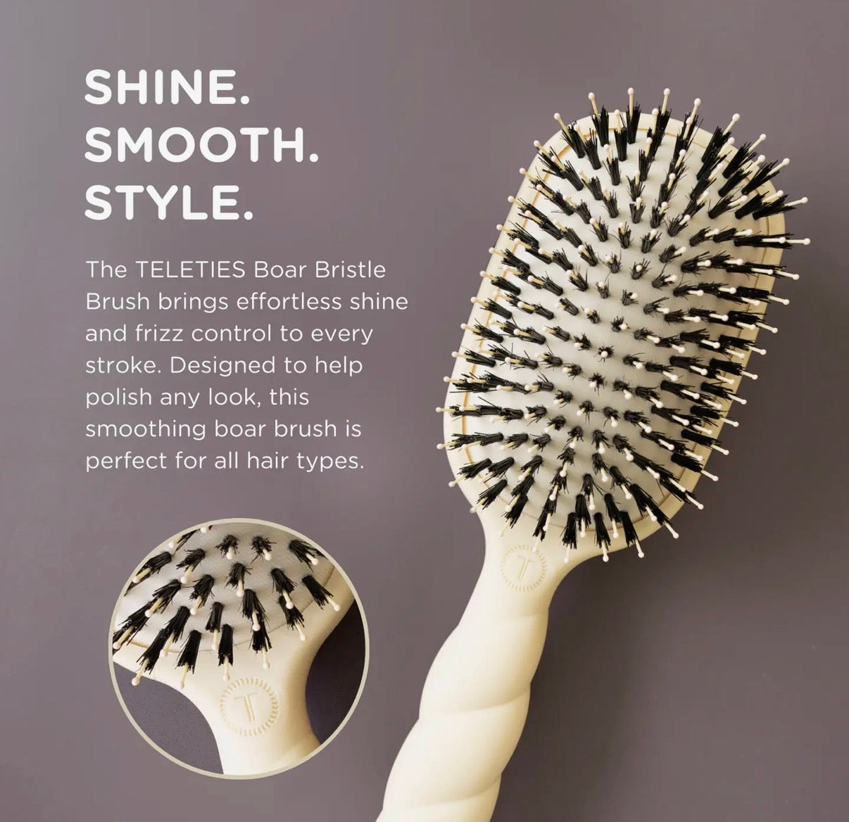 Boar Bristle Hair Brush | Tan