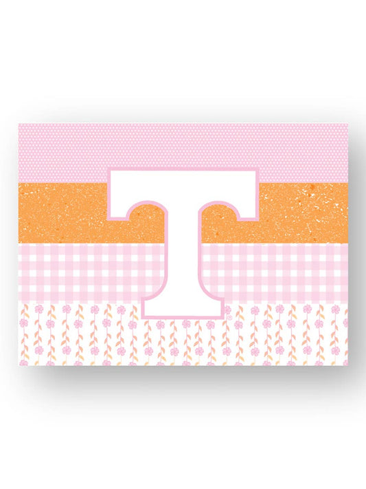 Pink Quilt Stripe Power T Sticker