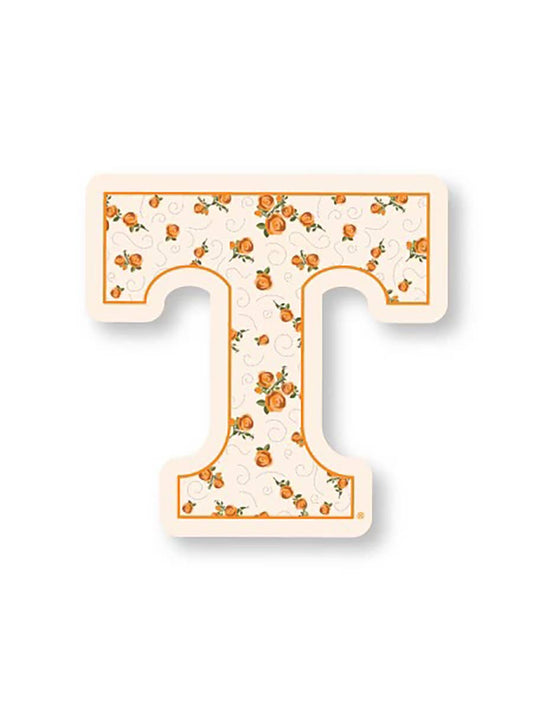 Orange Floral "Power T" Sticker