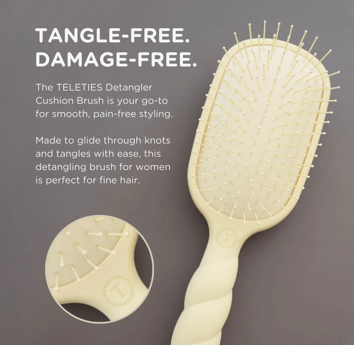 Detangler Hair Brush For Fine Hair - Tan