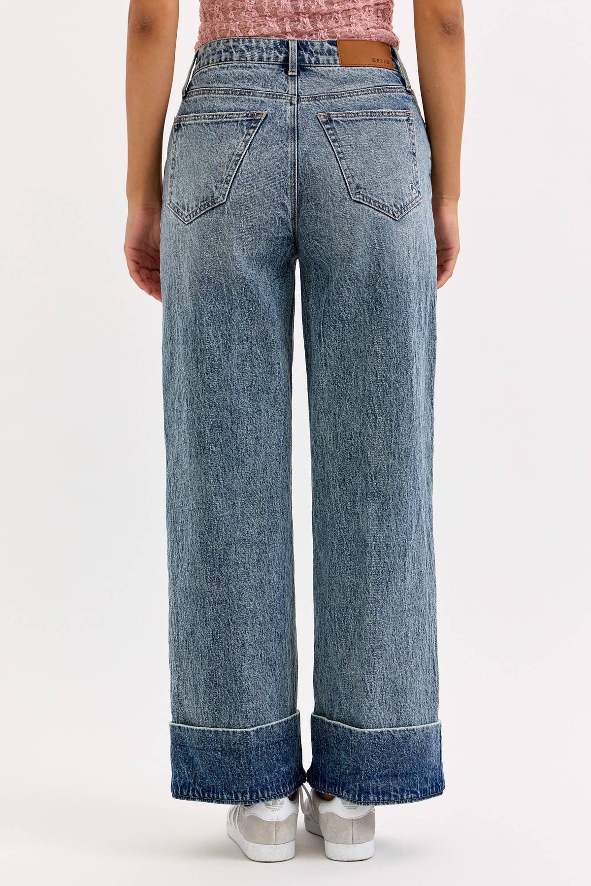 WASHED CUFF WIDE LEG