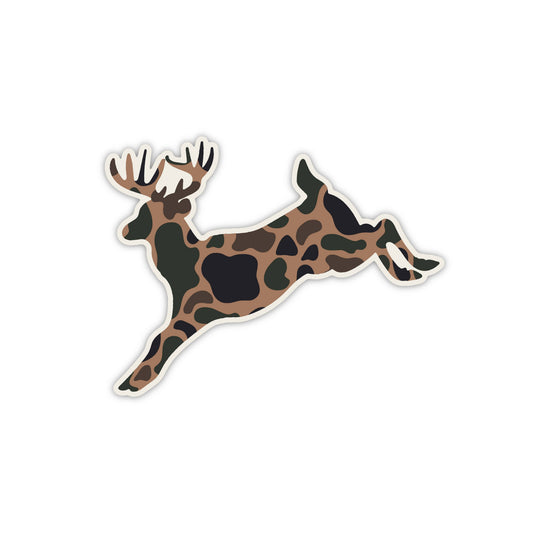 Deer Sticker in Vintage Duck Camo