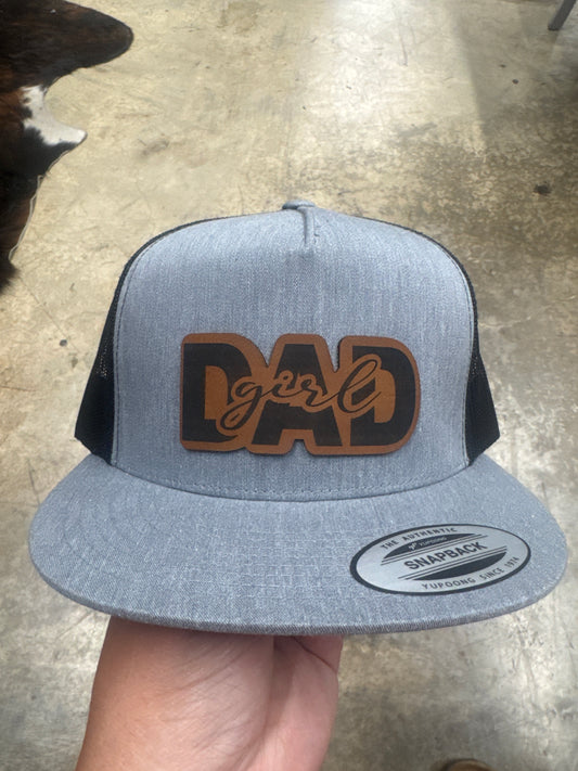 Girl Dad Cut Out Leather Patch Hat