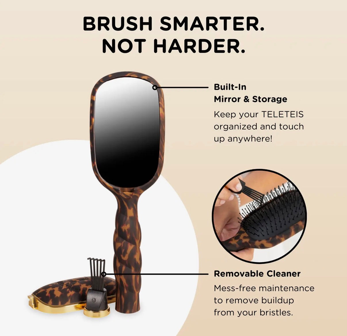 Detangler Hair Brush For Medium Hair - Tortoise