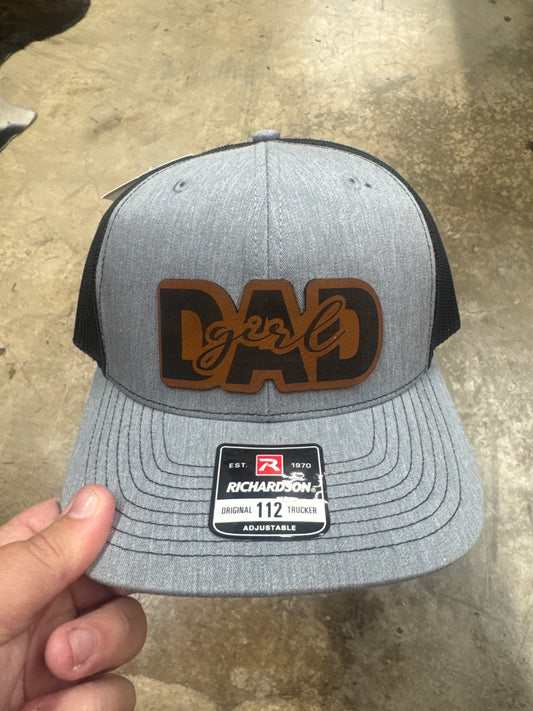 Girl Dad Cut Out Leather Patch Hat