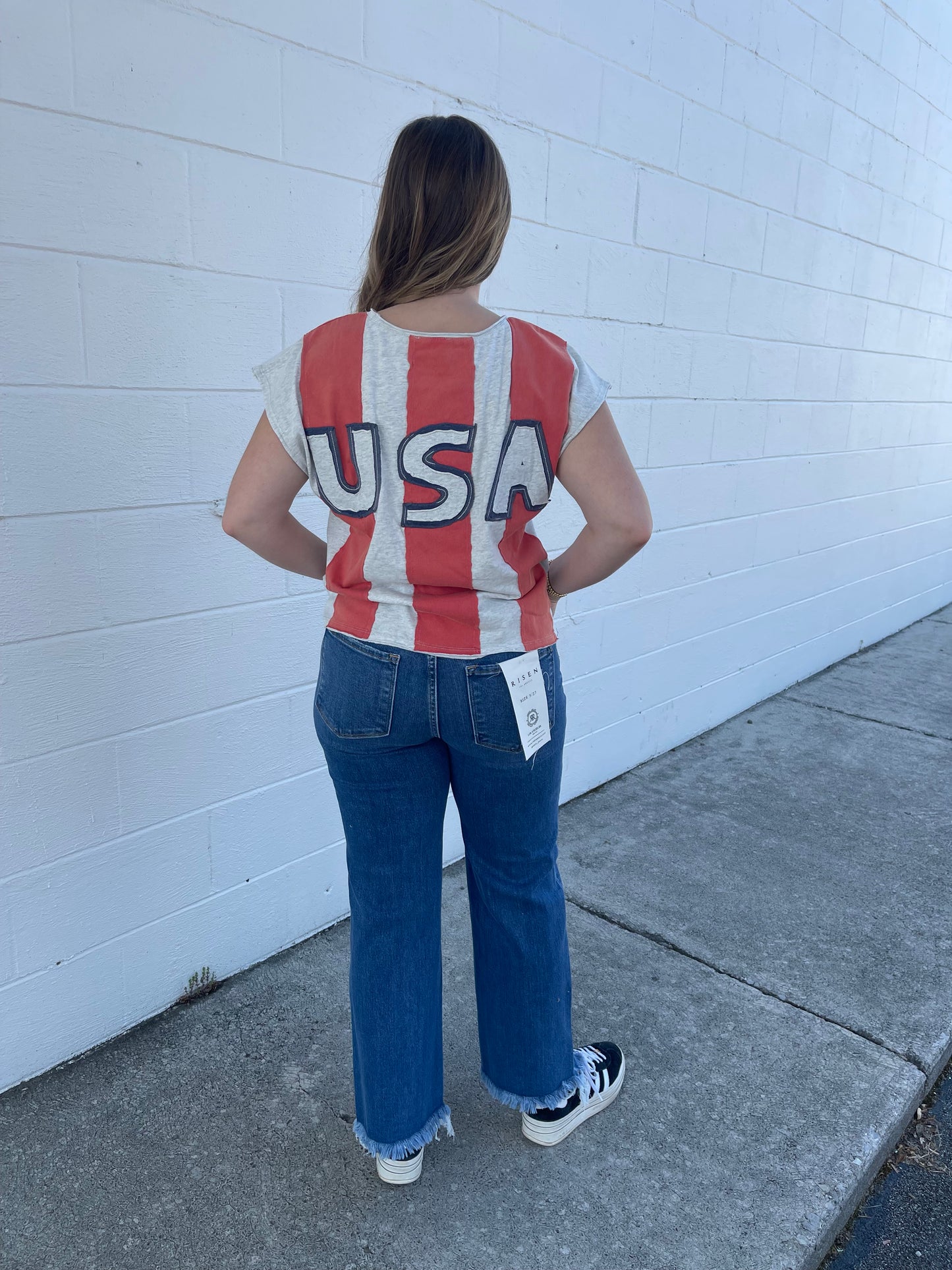 Mittoshop Grey Stars and Stripes Top