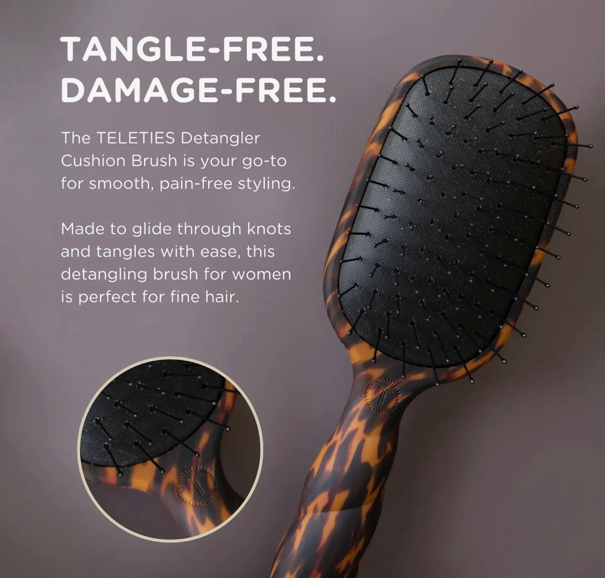 Detangler Hair Brush For Medium Hair - Tortoise
