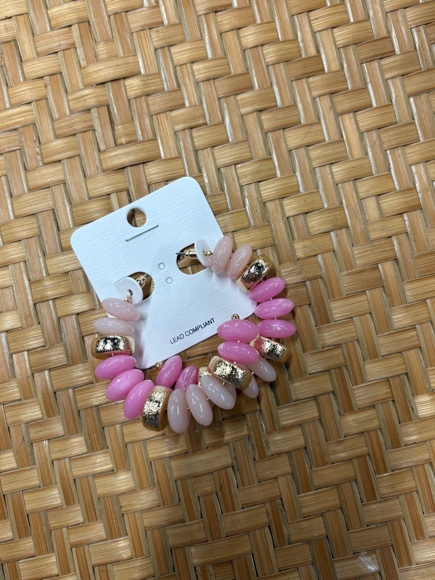 Pink and Gold Chunky Earrings