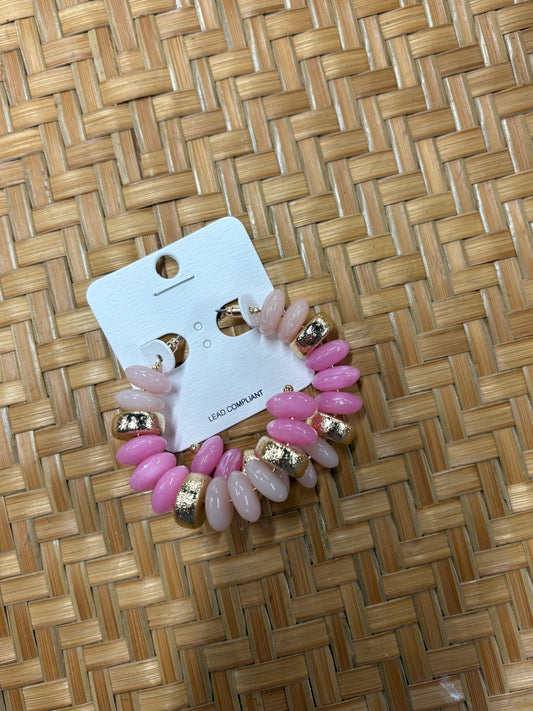 Pink and Gold Chunky Earrings