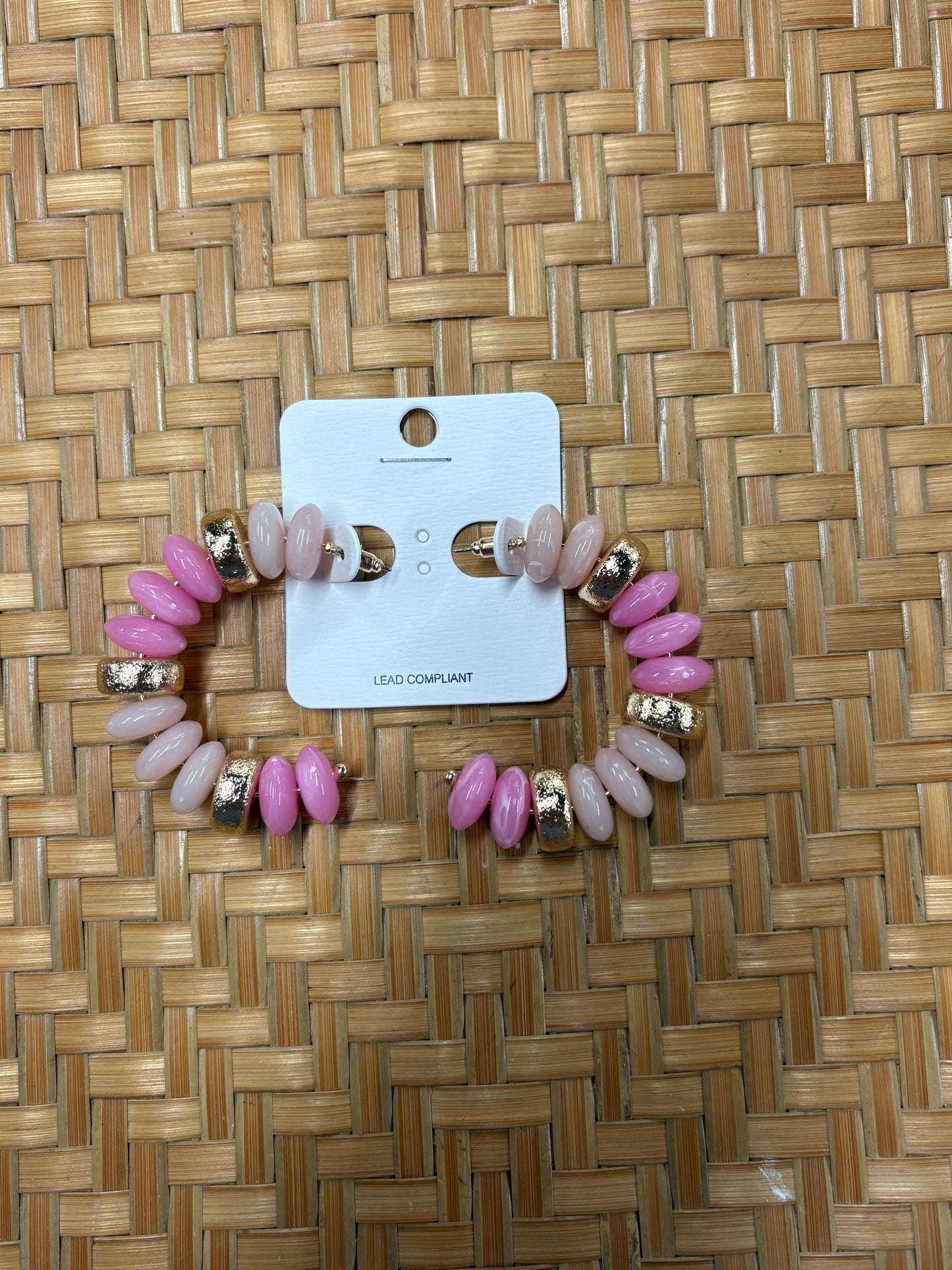 Pink and Gold Chunky Earrings