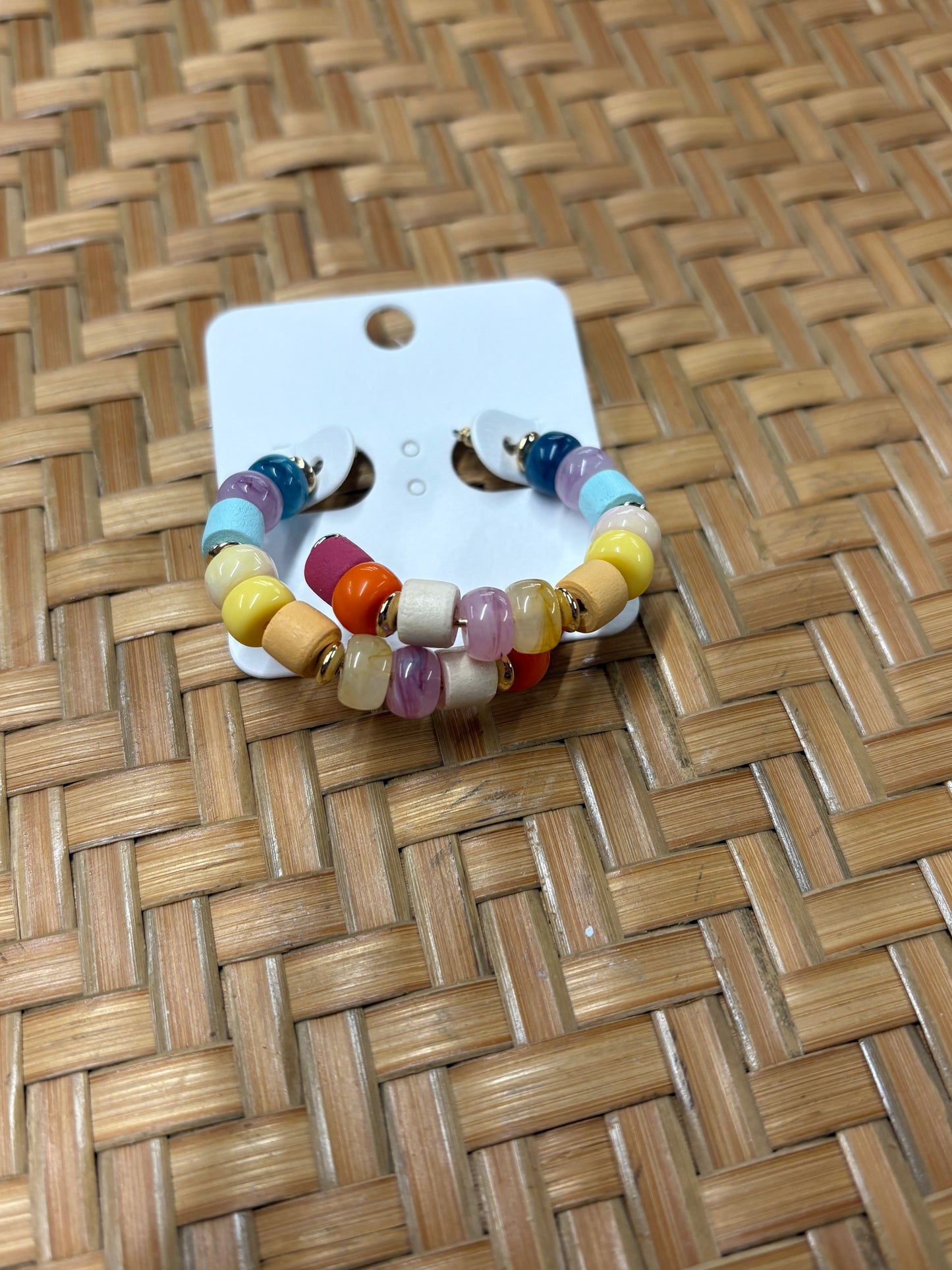 Multi Colored Beaded Earrings