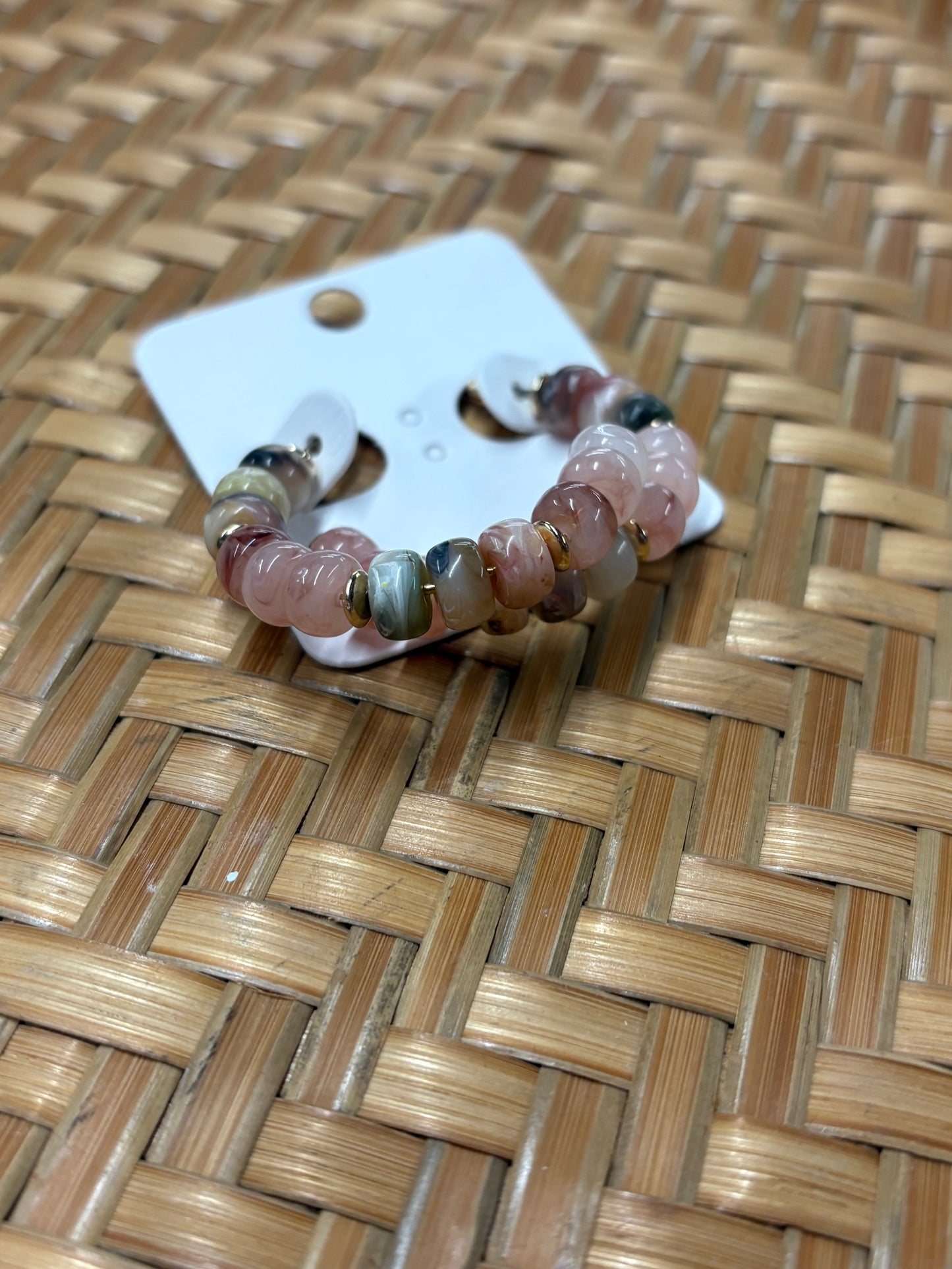 Marbled Multi Colored Beaded Earrings