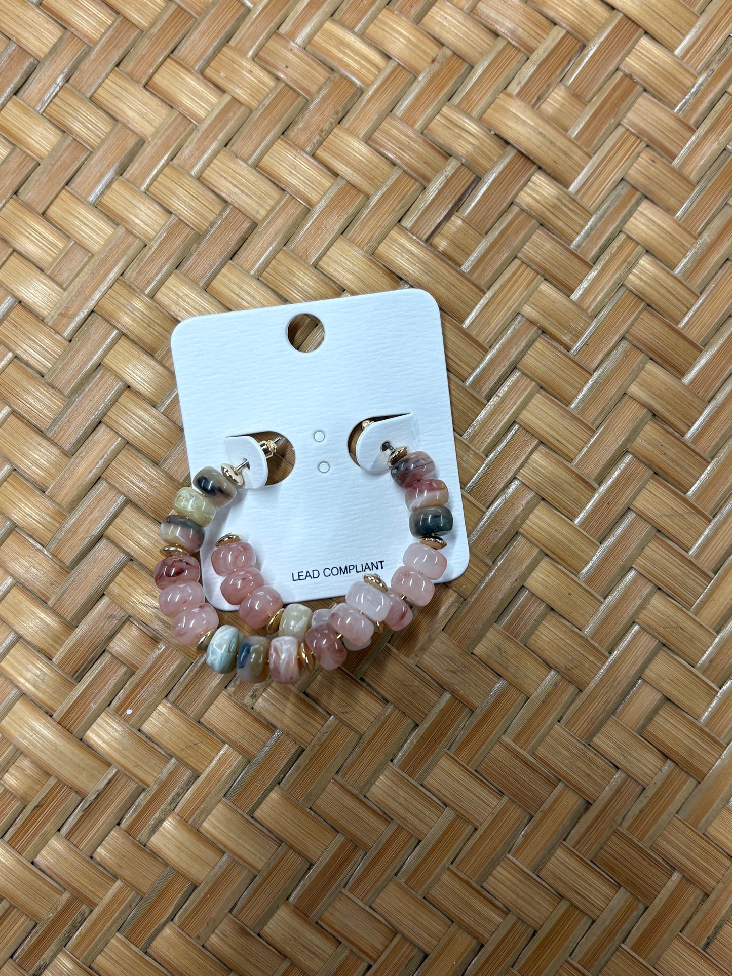 Marbled Multi Colored Beaded Earrings