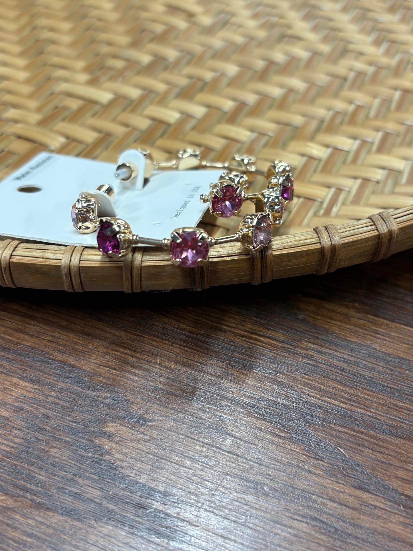 Shades of Pink Rhinestone Earrings