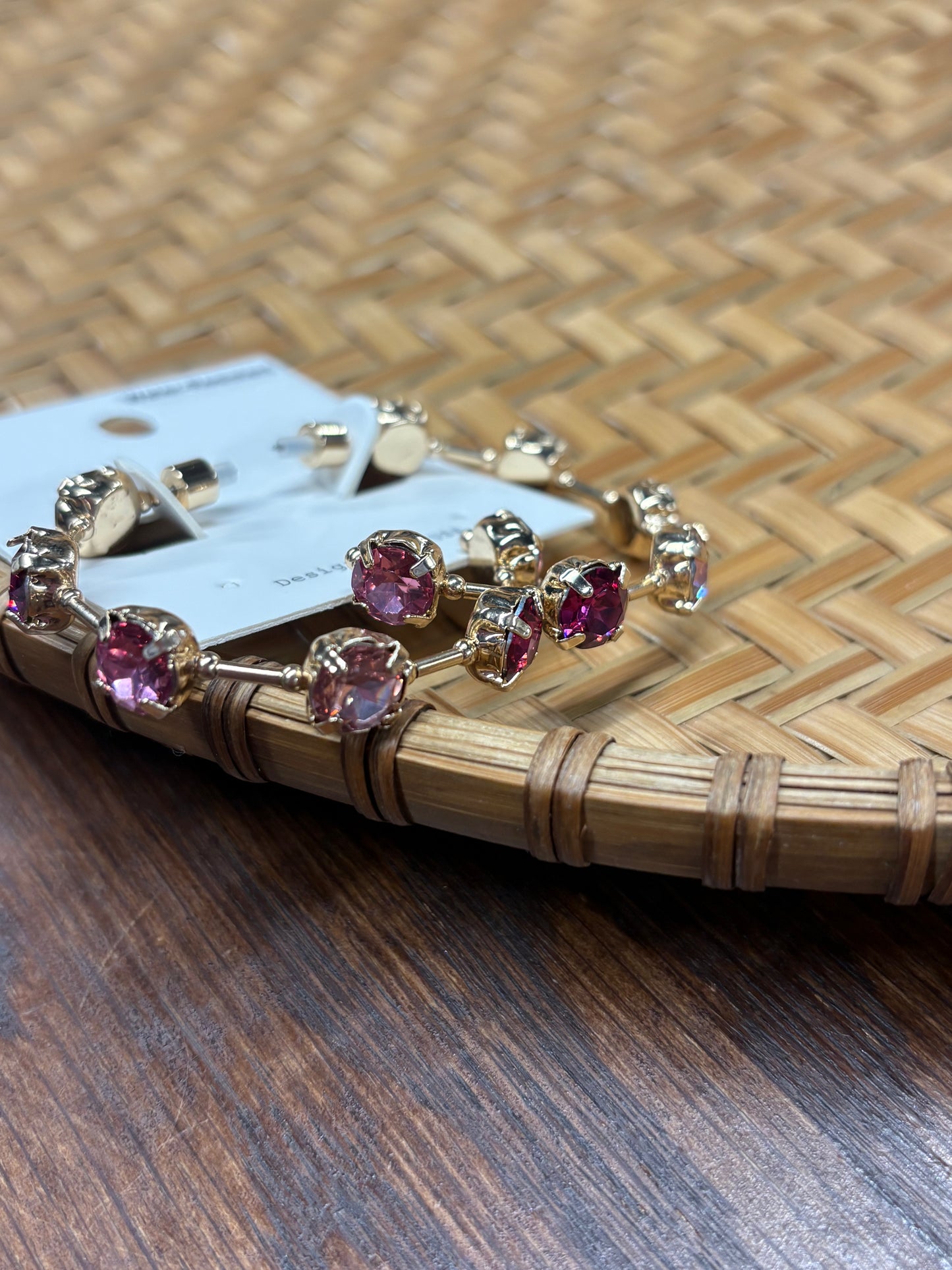 Shades of Pink Rhinestone Earrings