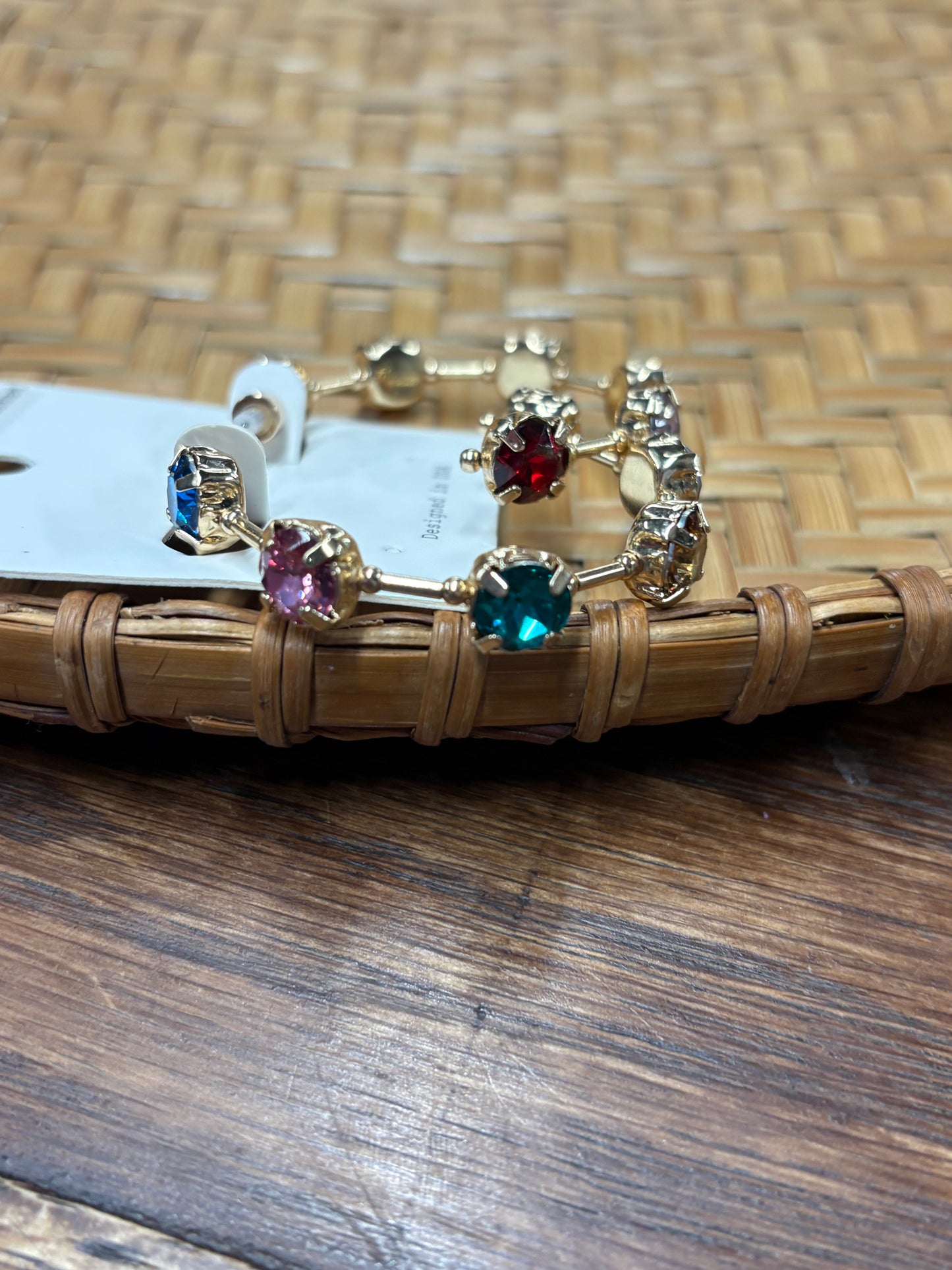 Multi Colored Rhinestone Earrings