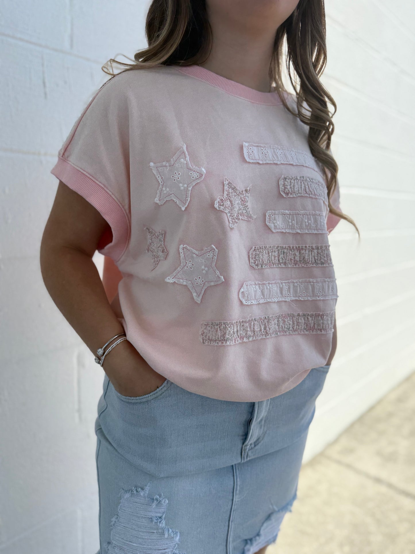 Mittoshop Pink Flag Top