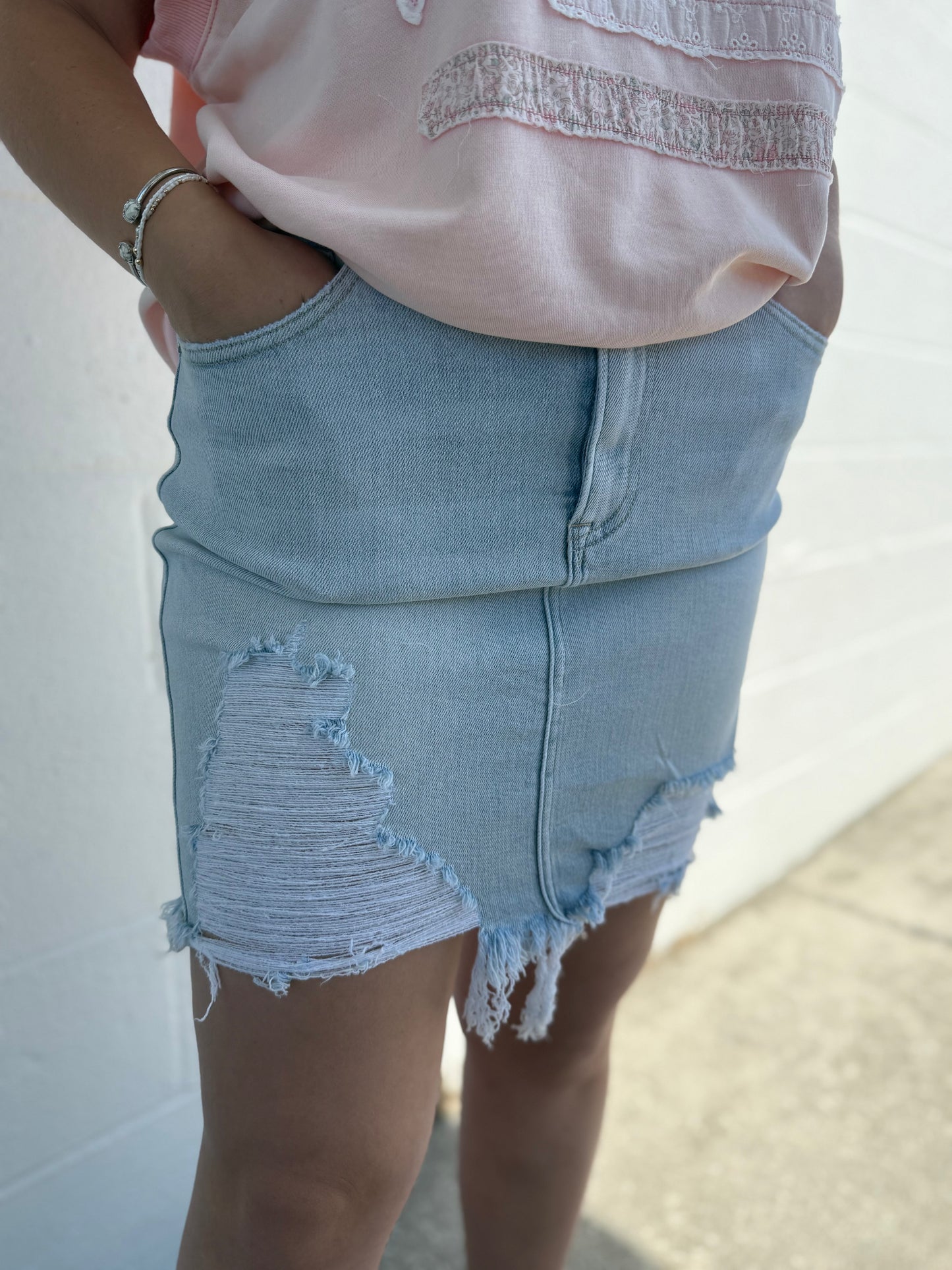 Risen Light Wash Skirt