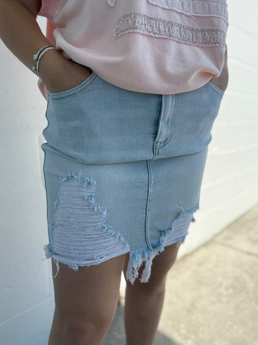 Risen Light Wash Skirt