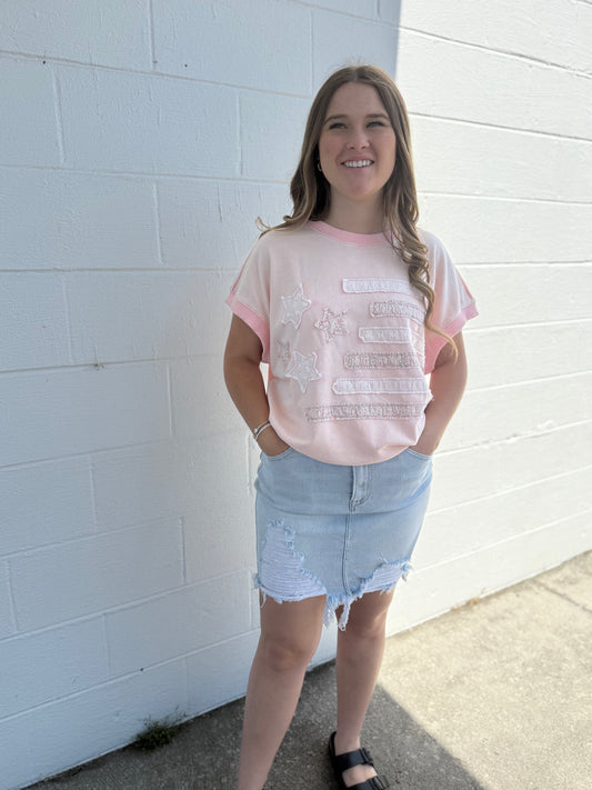 Mittoshop Pink Flag Top