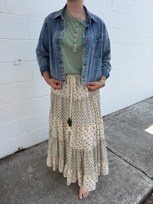 Crop Washed Denim Jacket
