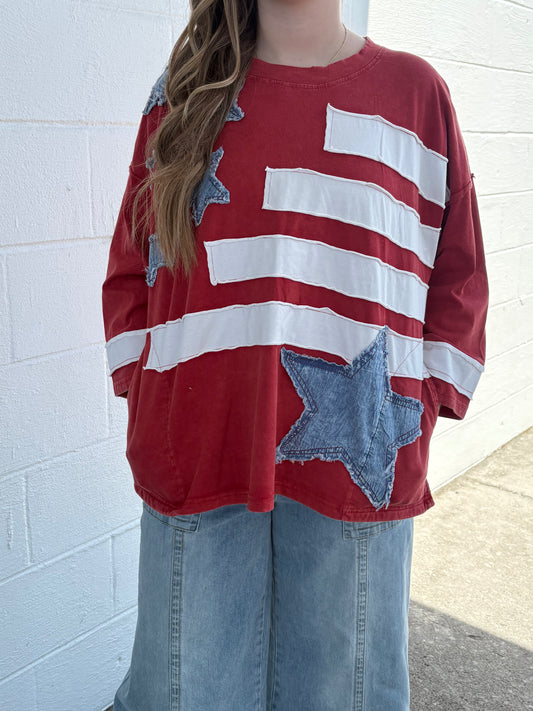 Patchwork Flag Top