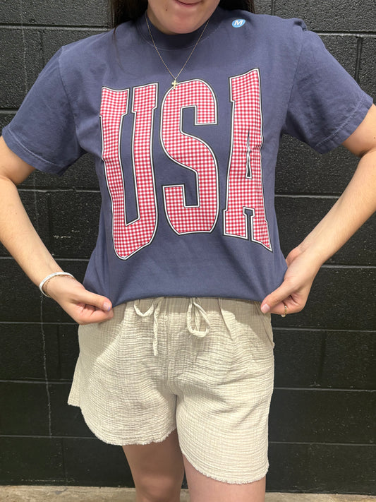 USA Gingham Tee