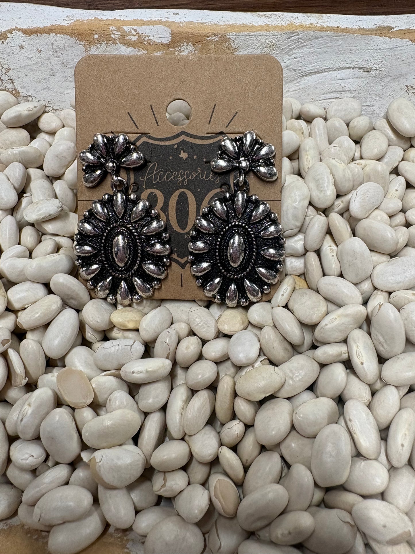 Western Accessory Dangle Concho Earring