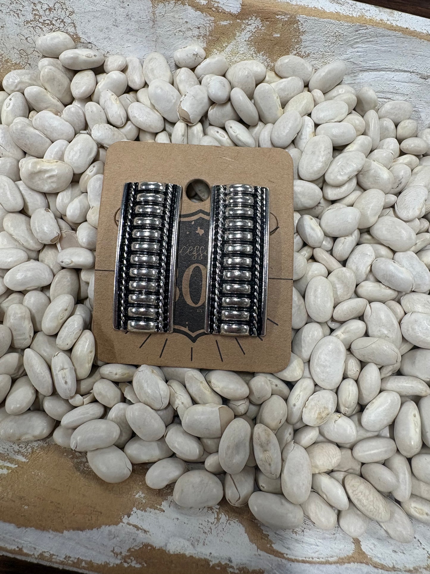 Western Accessory Silver Long Earrings
