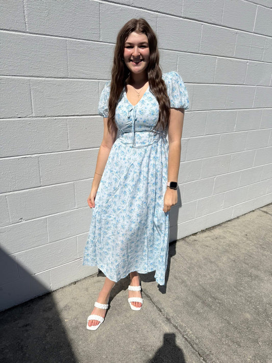 Blu Pepper- Corset Floral Dress