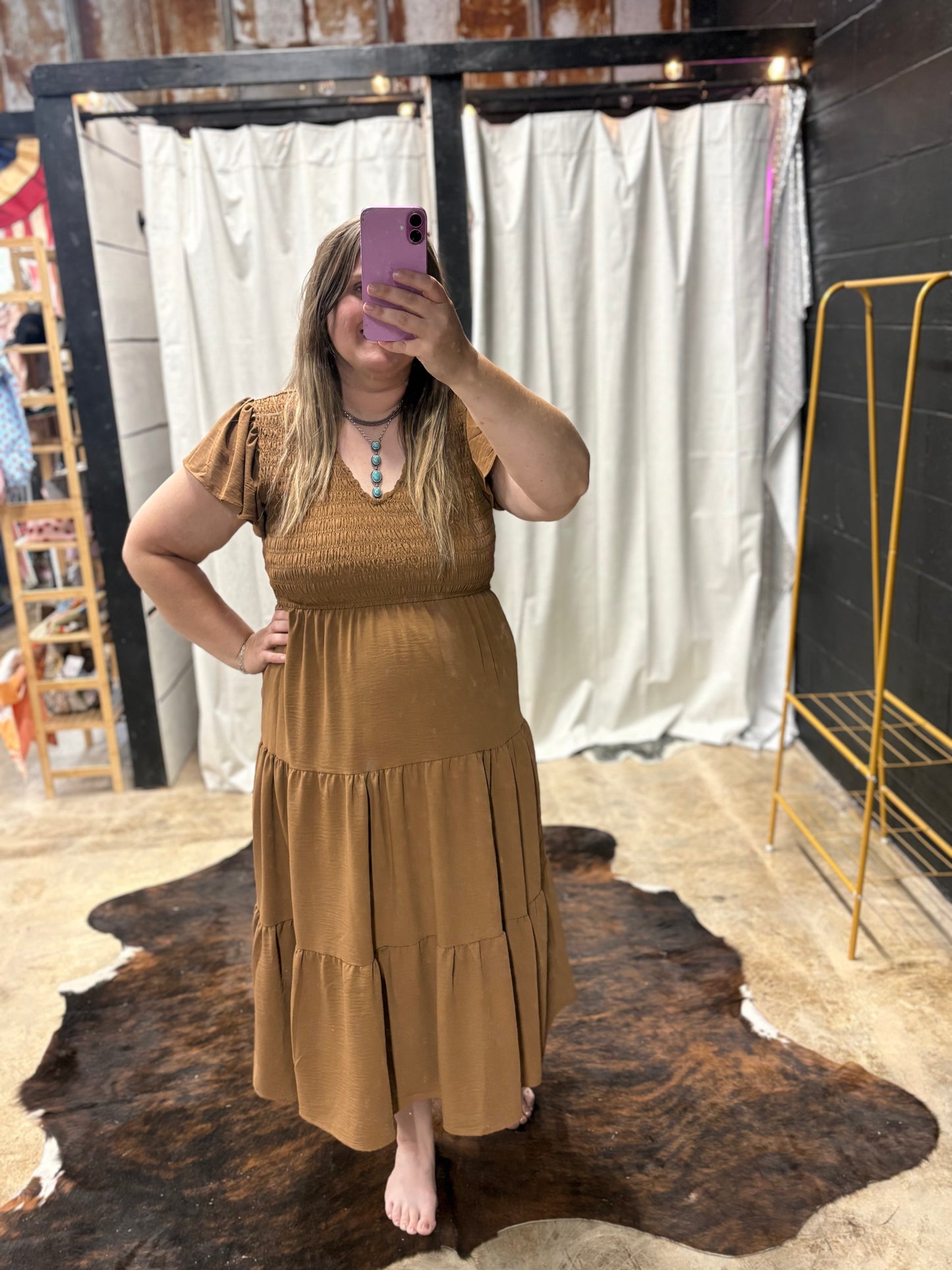 PLUS Brown Dress