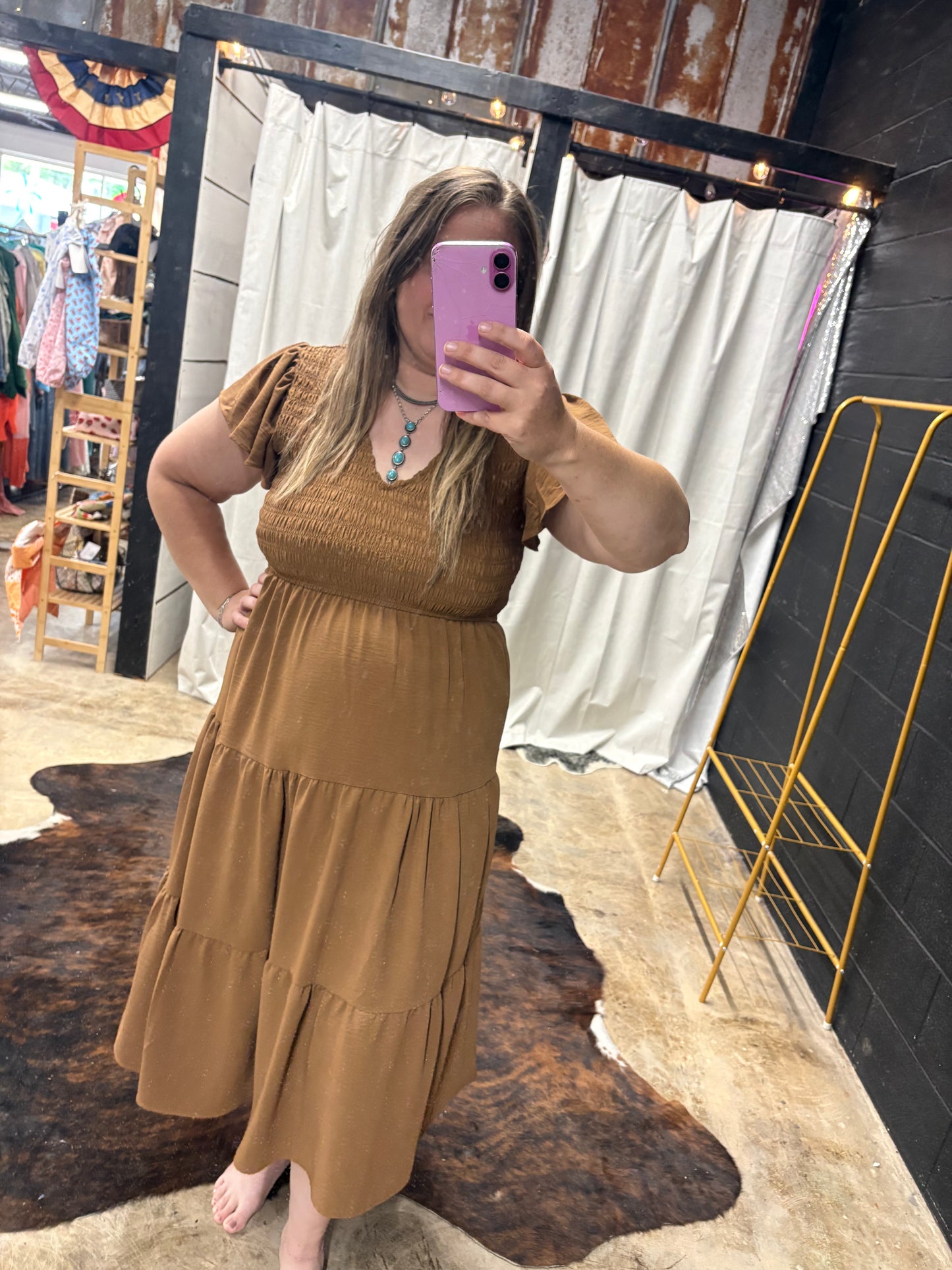 PLUS Brown Dress