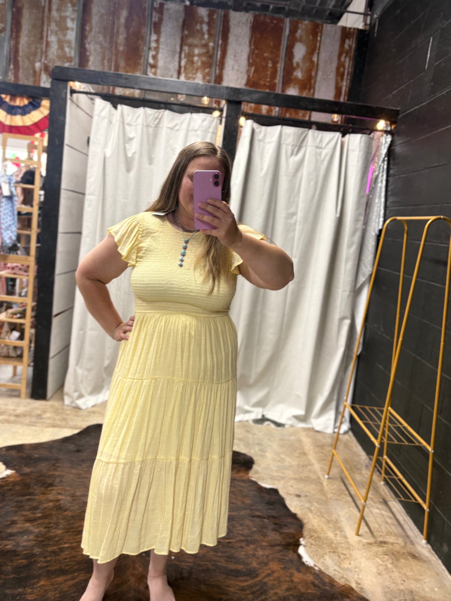 Yellow Tiered Dress Perch