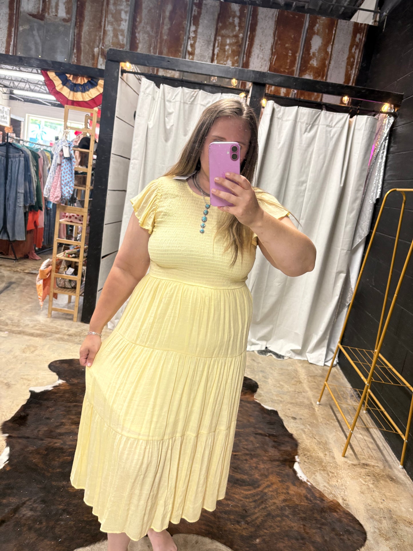 Yellow Tiered Dress Perch