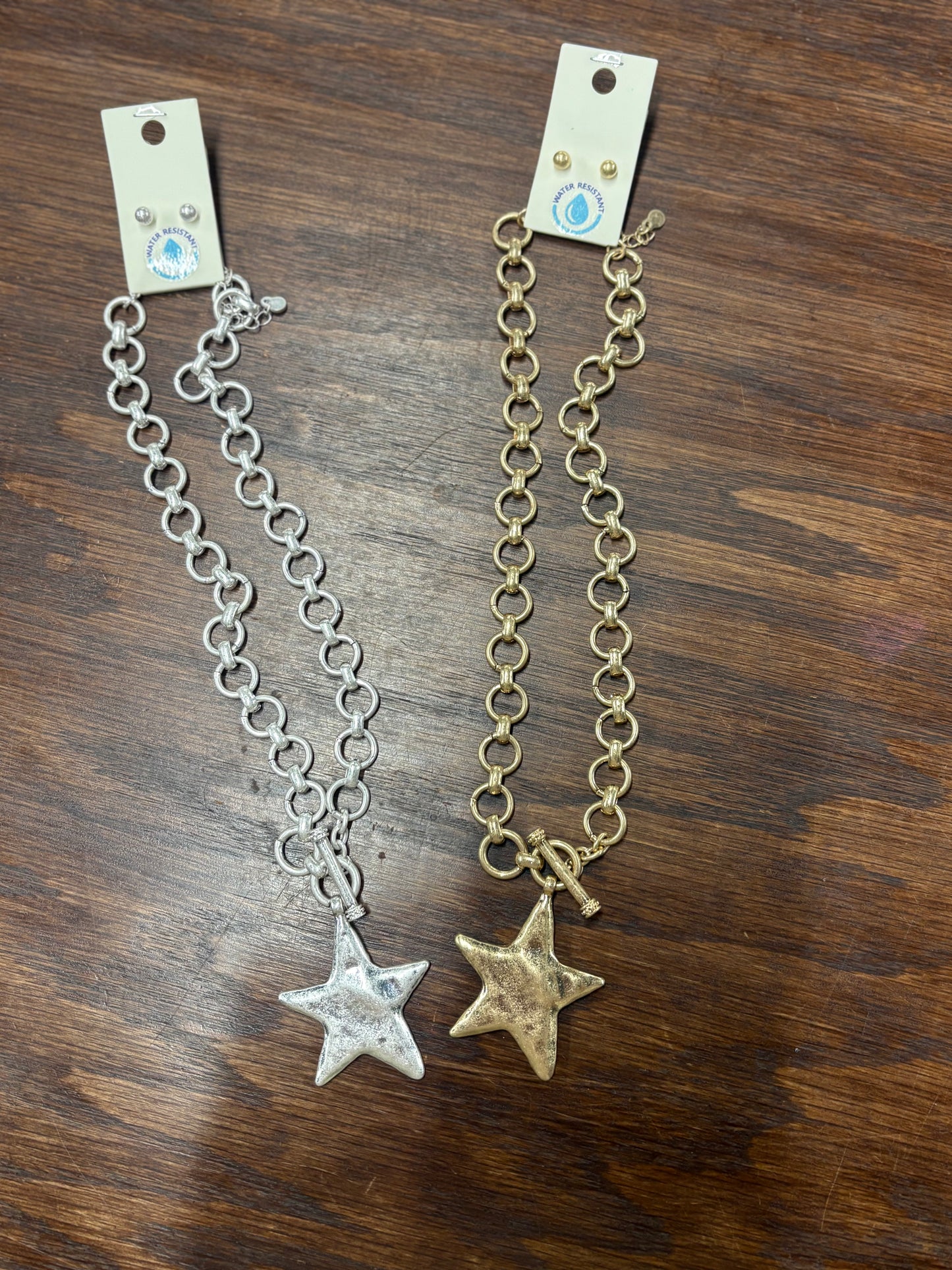 Chunky Star Necklace and Stud Earring Set