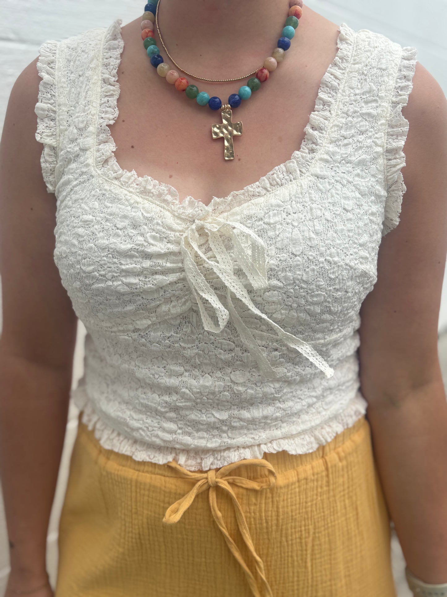 Mittoshop Ivory Lace Tank
