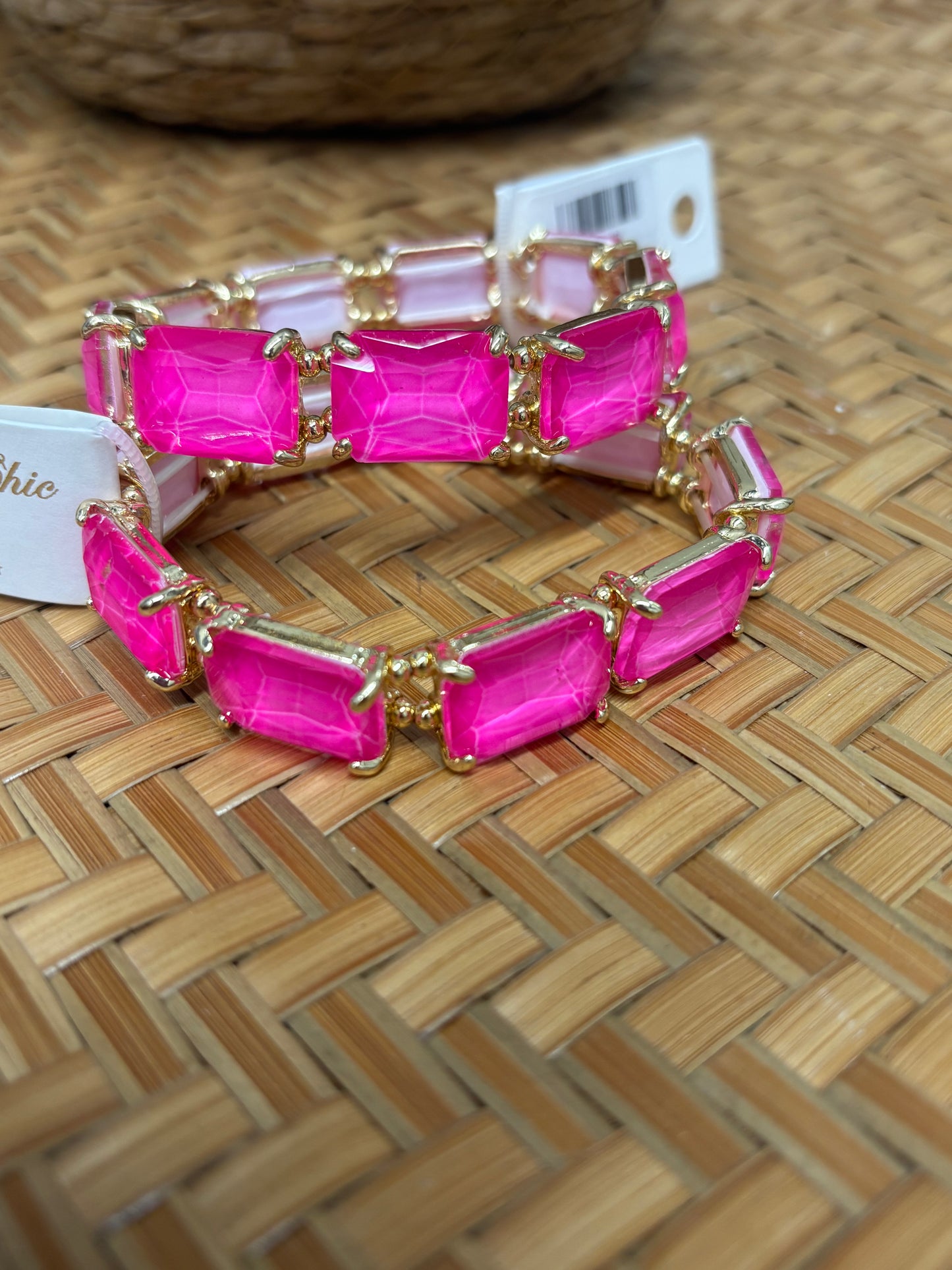 Hot Pink Gemstone Bracelet