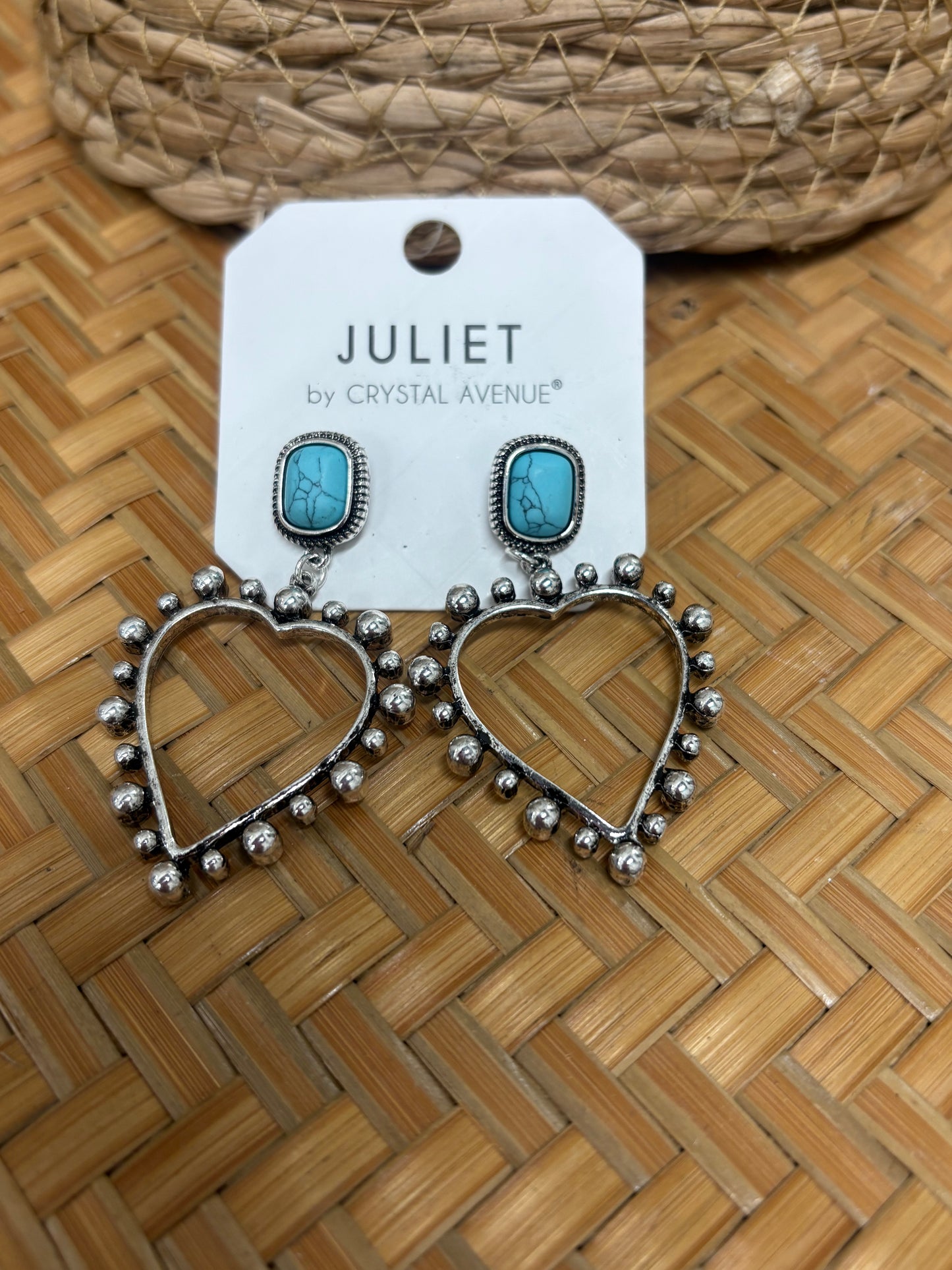 Heart Dangle Earring with Turquoise