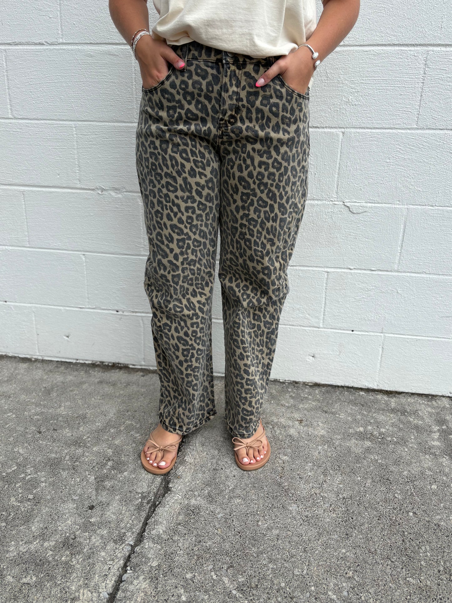 Risen Jeans- PGA21400 Cheetah Barrel