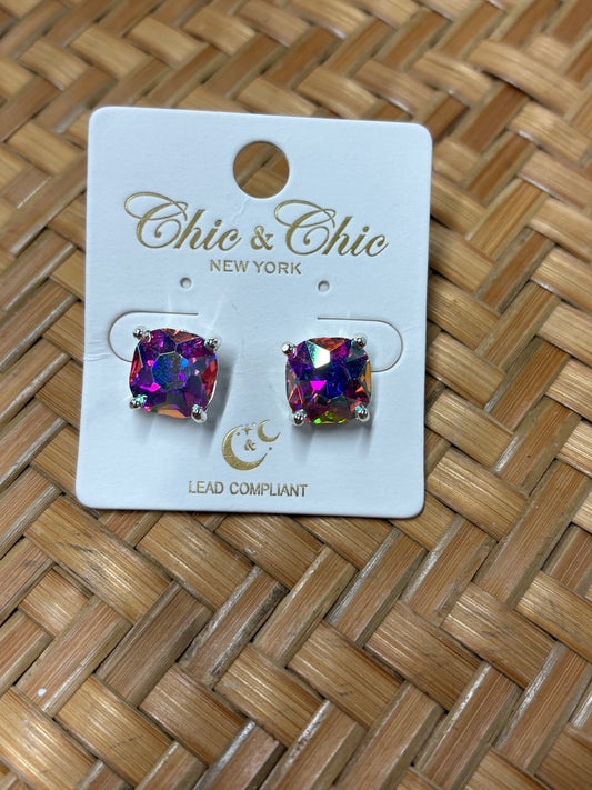 Glass Stone Earrings