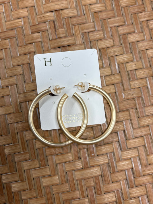 Matte  Gold Hoops